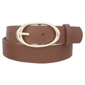 Brown Oval Buckle Fashion Belt