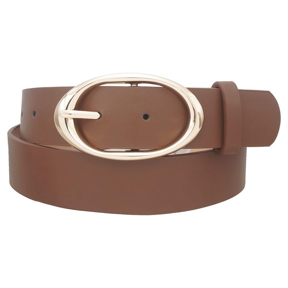 Brown Oval Buckle Fashion Belt