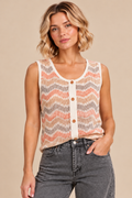 Wave Crochet Button Vest