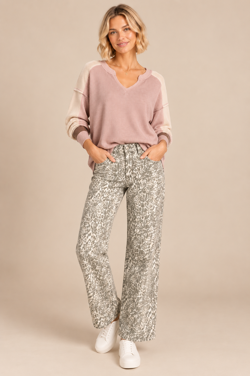 Leopard High Rise Barrel Jeans
