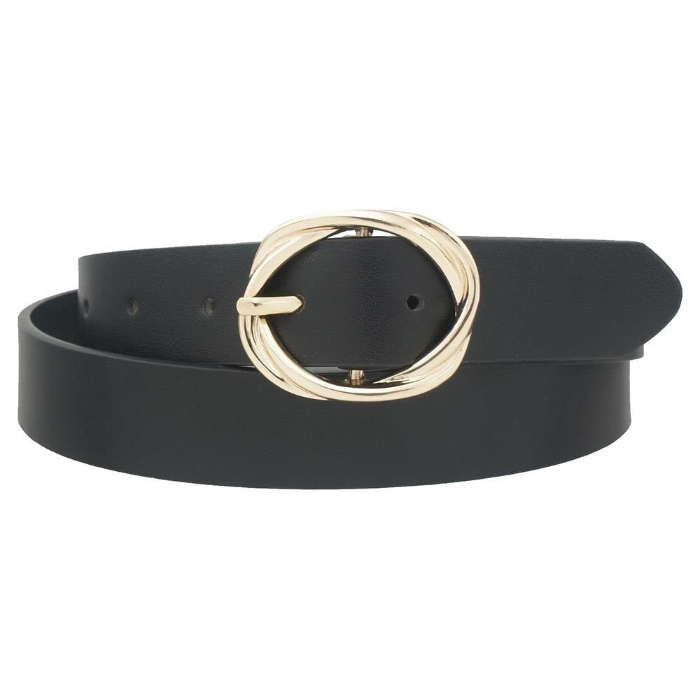 Black Twist Buckle Fashion Belt