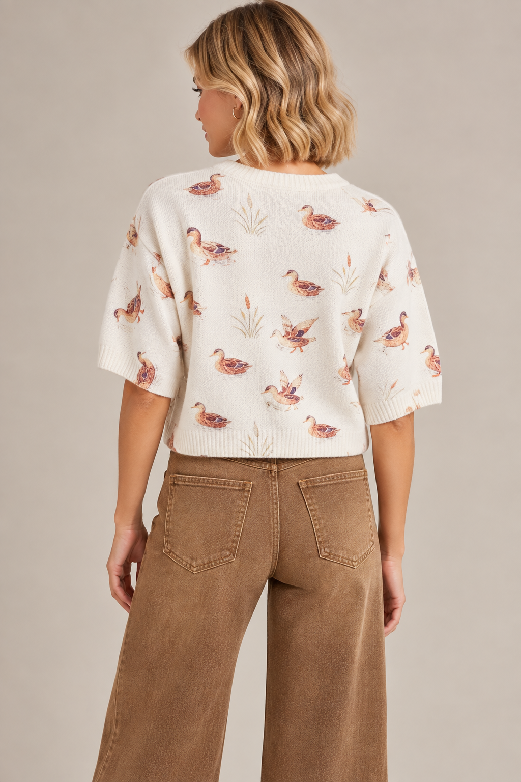 Mallard Print Soft Sweater