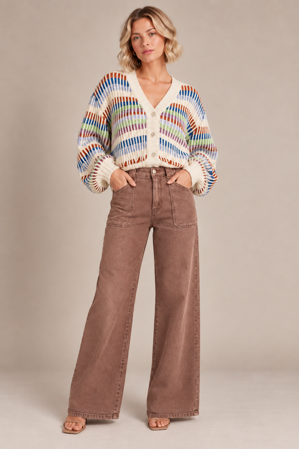 Vintage Brown High-Rise Wide Leg Jeans
