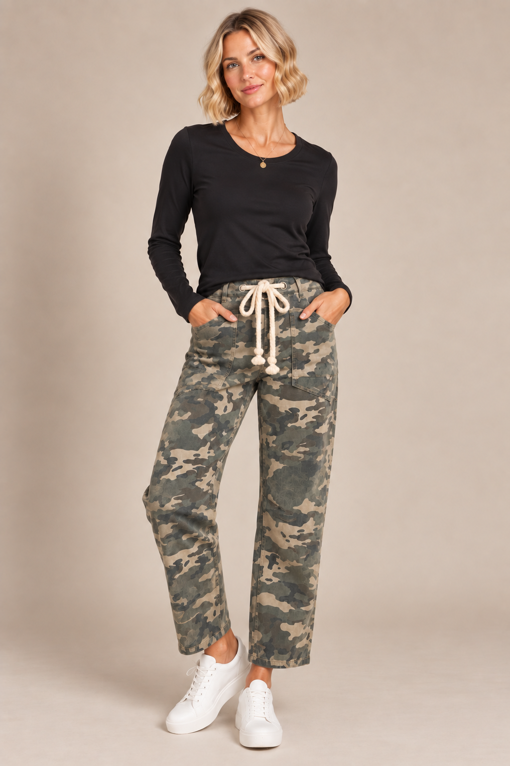 Camo Relaxed Straight Leg Pants