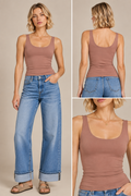 Swoop Neck Tank - Milk Chocolate