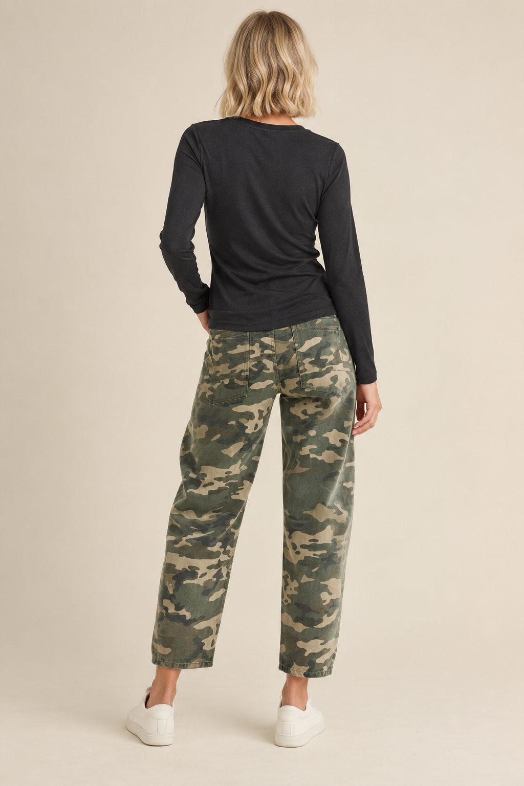 Everyday Long Sleeve Crew Neck Top – Black