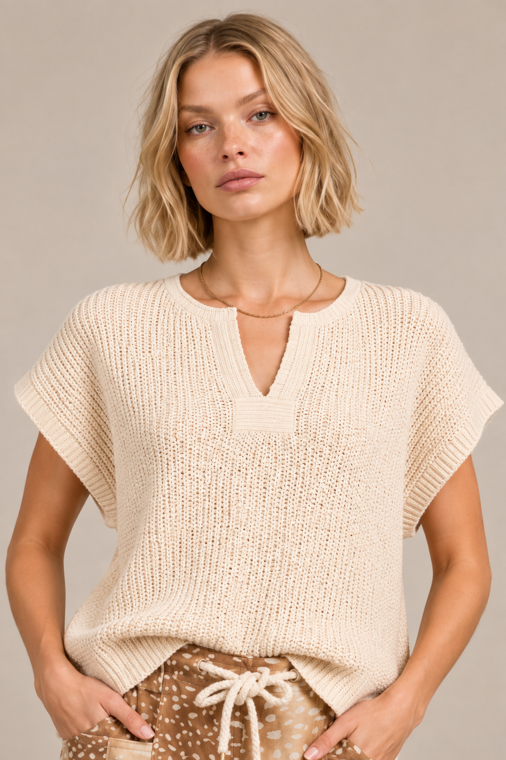Split Neck Sweater
