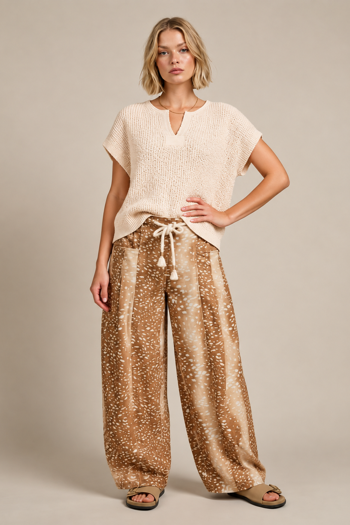 Fawn Print Wide Barrels